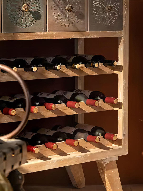 Vintage Storage Rack Wine Storage Cabinet 3 Layers Wine Rack