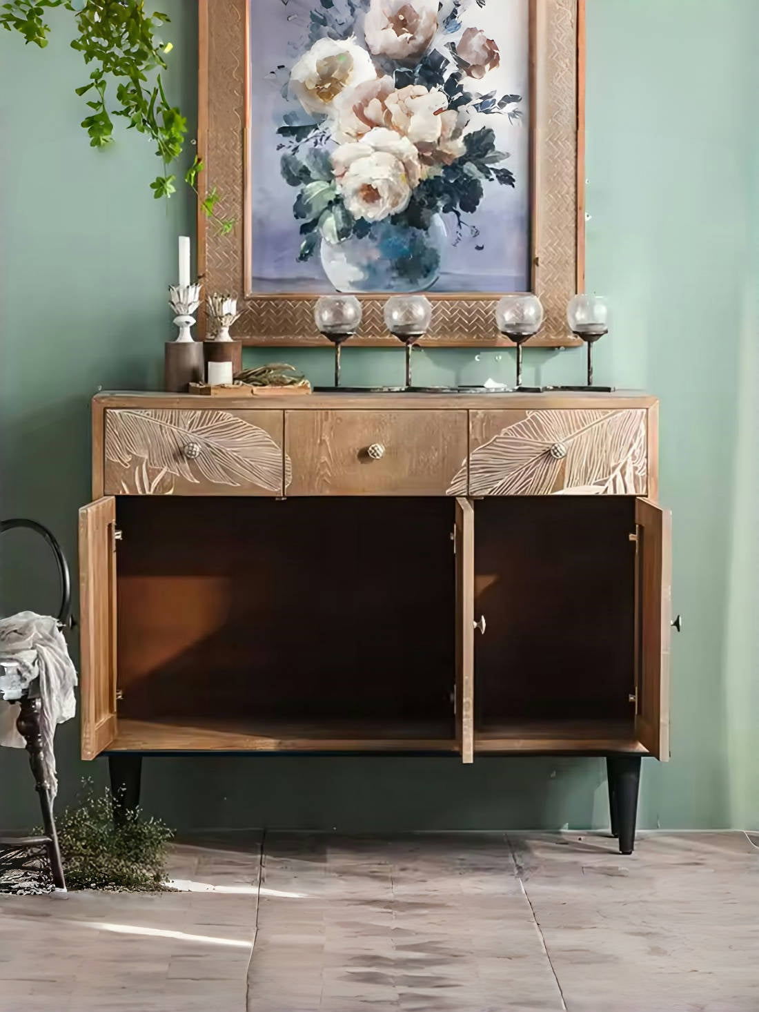 Wooden Display Cabinet Sideboard with Storage