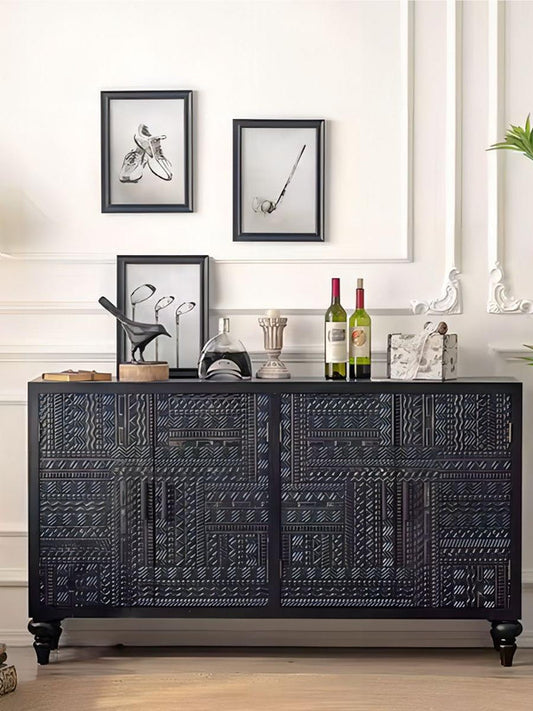 Minimalism Wooden Storage Cabinet Living Room Cabinet with 4 Doors