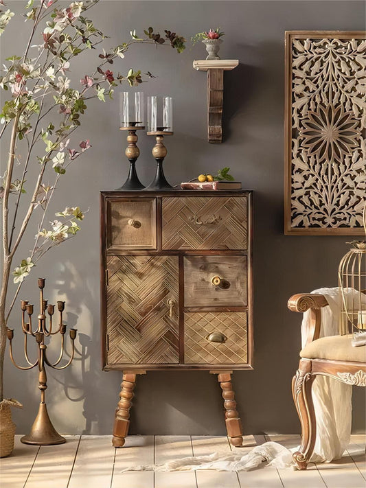 Vintage Unique New Design Decoration Home Furniture Sitting Room Nature Wood Cabinet for Decorative