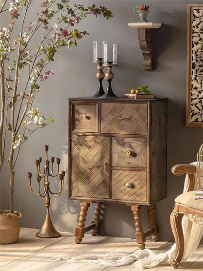 Vintage Unique New Design Decoration Home Furniture Sitting Room Nature Wood Cabinet for Decorative