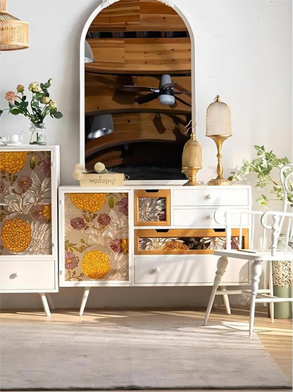 Pastoral Style Simple Custom Storage Console Cabinets Living Room Art Cabinet Hand Painting Sideboard