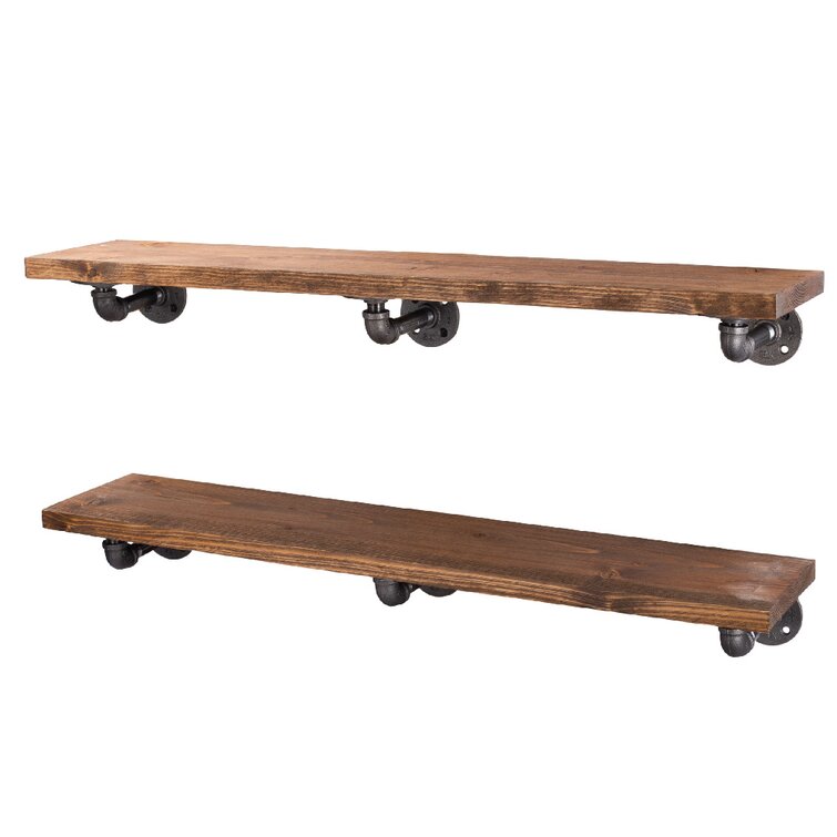 2 Piece Solid Wood Floating Shelf (Set of 2)